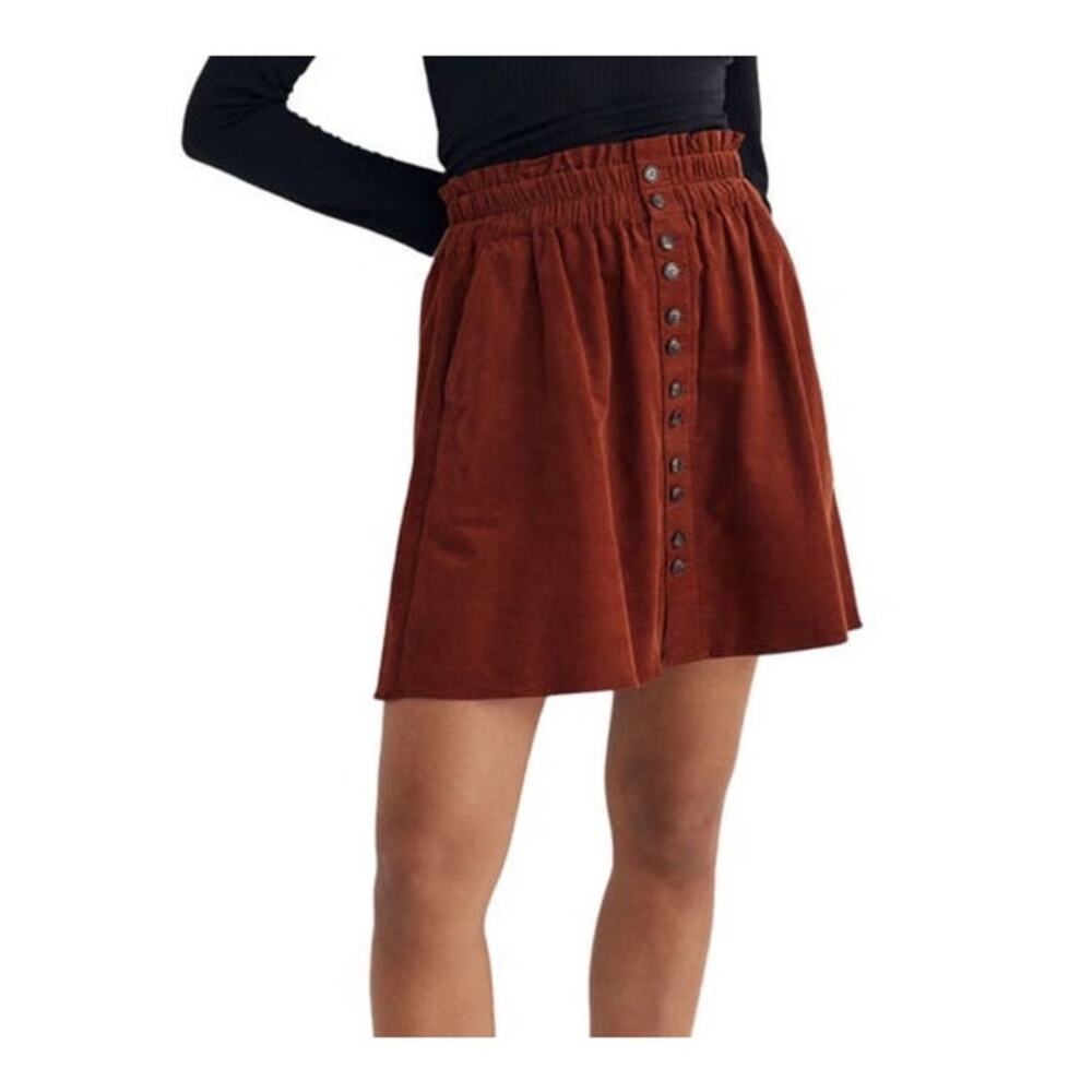 Madewell Corduroy Paperbag Button-Front Mini Skirt size 4X (NWT)